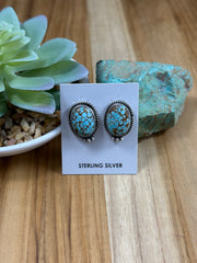 Kingman Turquoise Oval Stud Earrings