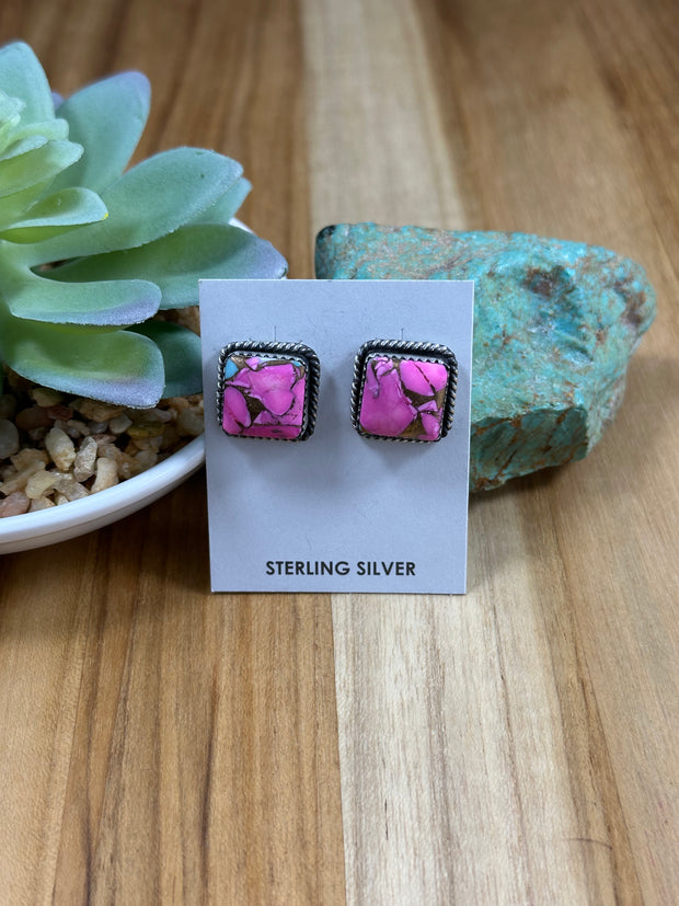 Cotton Candy Square Stud Earrings