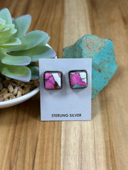 Cotton Candy Square Stud Earrings