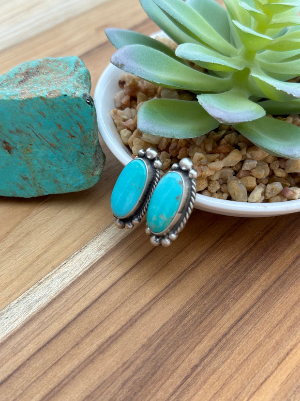 Kingman Turquoise Stud Earrings