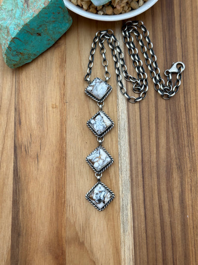 White Buffalo 4 Stone Necklace
