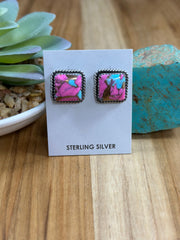 Cotton Candy Square Stud Earrings