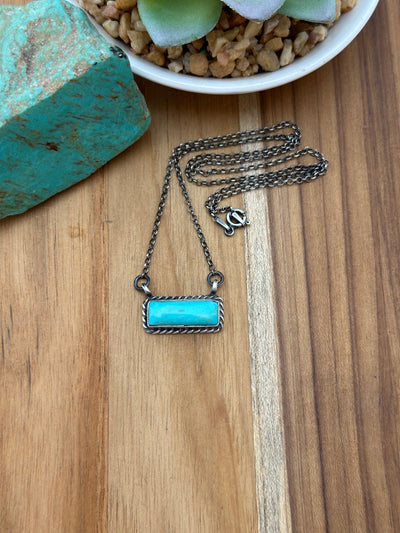 Kingman Turquoise Bar Necklace