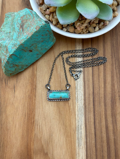 Kingman Turquoise Bar Necklace