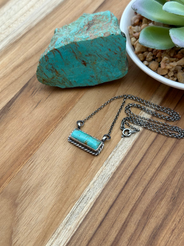 Kingman Turquoise Bar Necklace