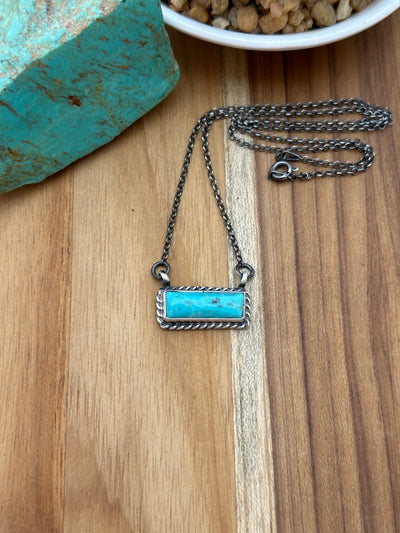 Kingman Turquoise Bar Necklace