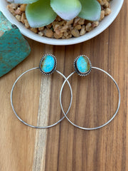Kingman Turquoise Hoop Earrings