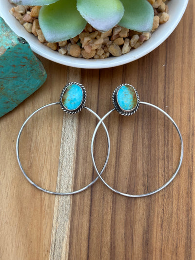 Kingman Turquoise Hoop Earrings