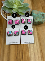 Cotton Candy Square Stud Earrings