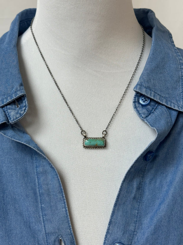 Kingman Turquoise Bar Necklace
