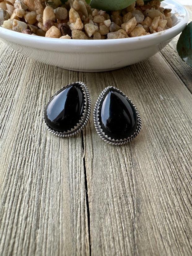 Black Onyx tear Drop Earring