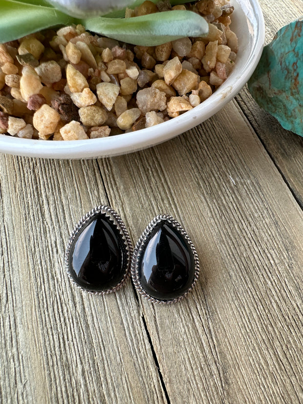 Black Onyx tear Drop Earring