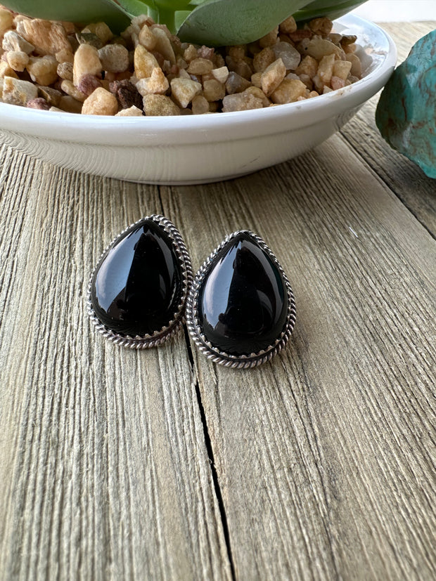 Black Onyx tear Drop Earring