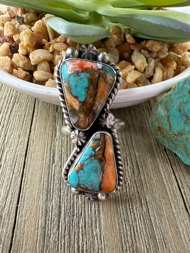 Orange Krush 2 Stone Ring