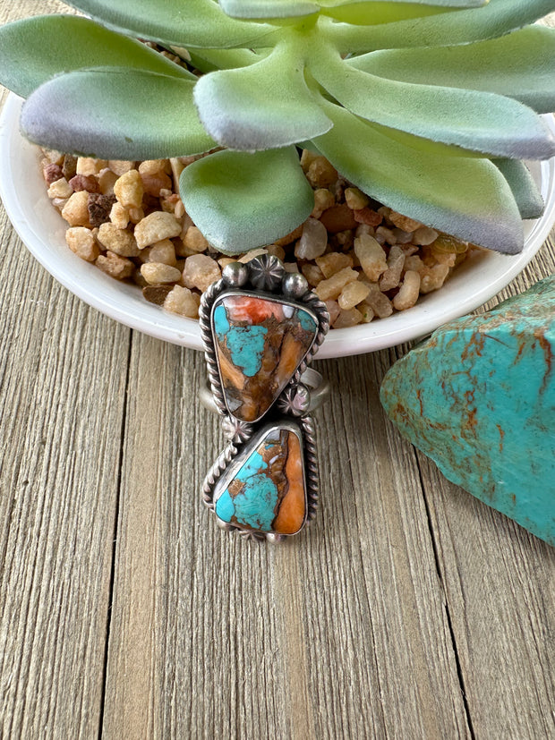Orange Krush 2 Stone Ring