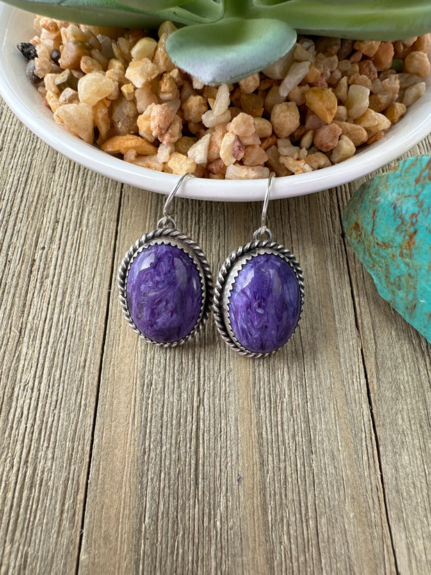 Charoite Dangle Earrings