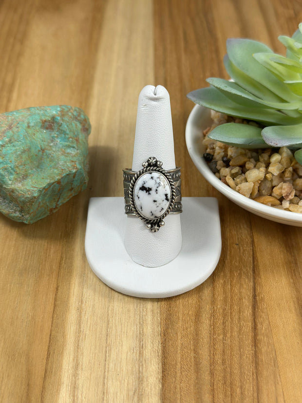 Sunshine White Buffalo Oval Ring