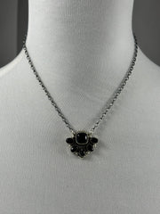 Black Onyx Cluster Necklace