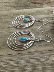 Turquoise Disco Hoop Earrings