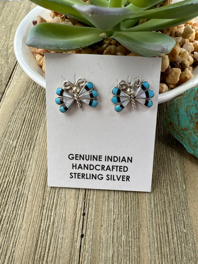 Zuni Butterfly Stud Earrings