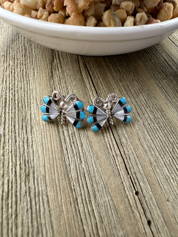 Zuni Butterfly Stud Earrings