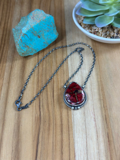 Dahlia Rose Oval Necklace