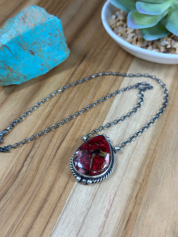 Dahlia Rose Oval Necklace