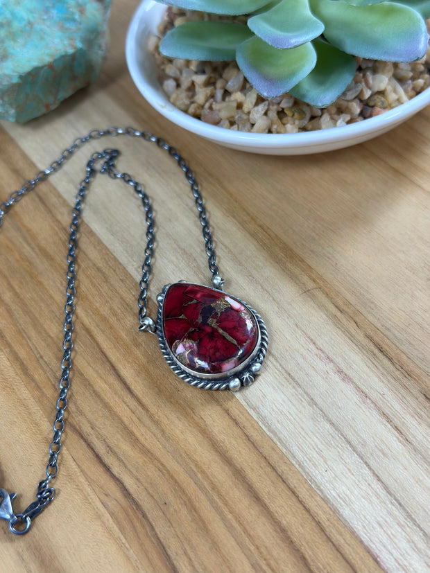 Dahlia Rose Oval Necklace