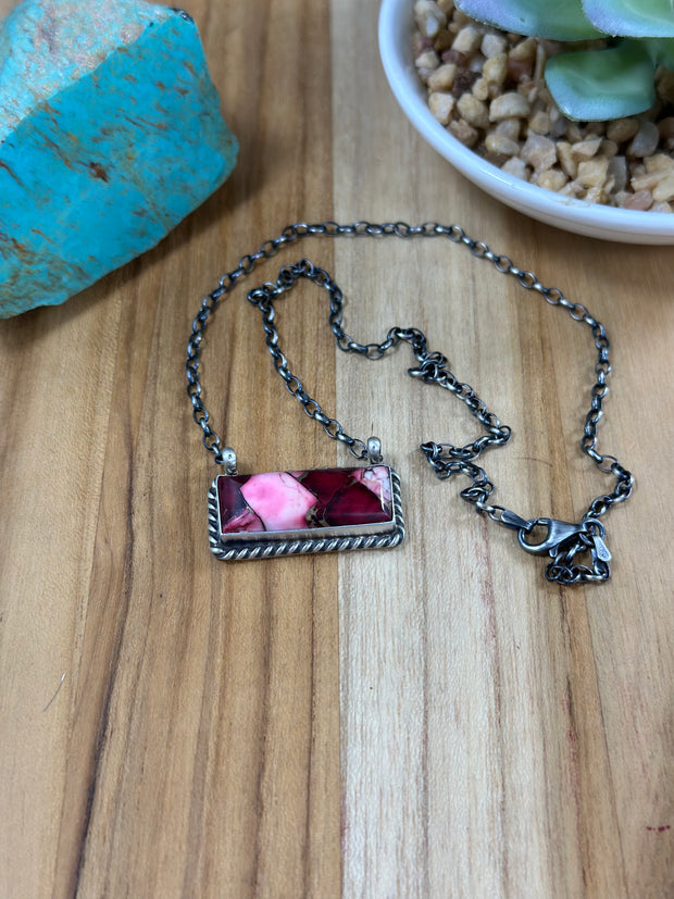 Dahlia Rose Bar Necklace