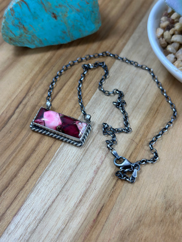 Dahlia Rose Bar Necklace