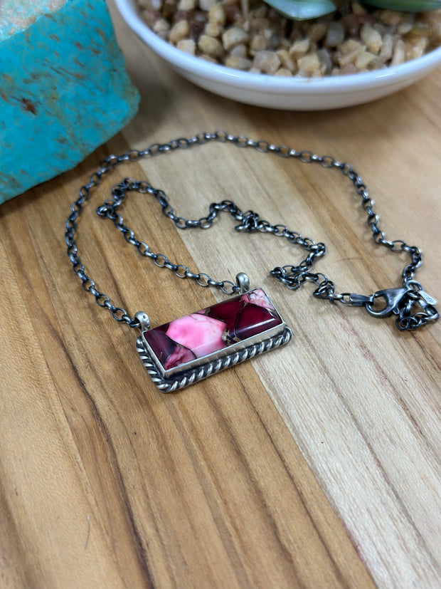 Dahlia Rose Bar Necklace