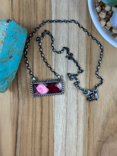 Dahlia Rose Bar Necklace