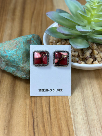 Dahlia Rose Square  Earrings