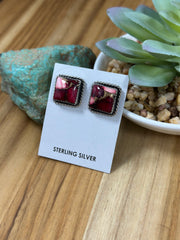 Dahlia Rose Square  Earrings