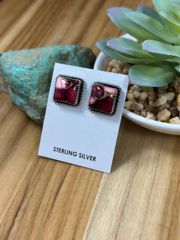 Dahlia Rose Square  Earrings