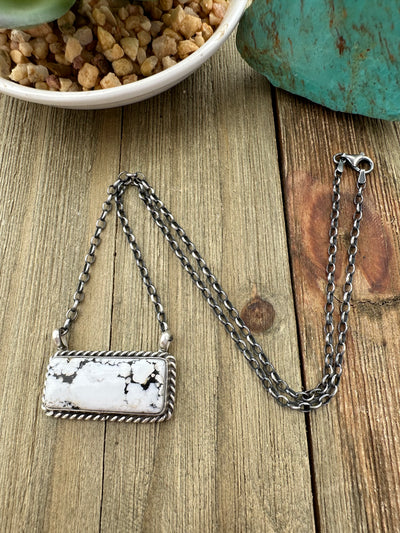 White Buffalo Bar Necklace