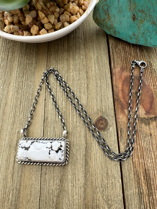 White Buffalo Bar Necklace