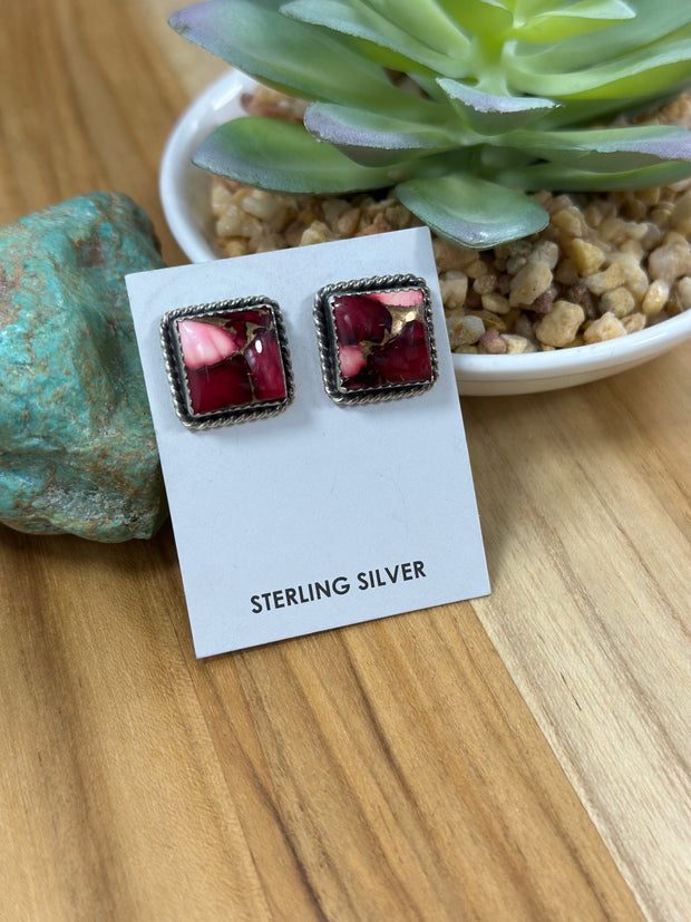 Dahlia Rose Square  Earrings