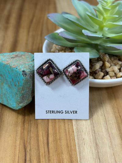 Dahlia Rose Square Earrings