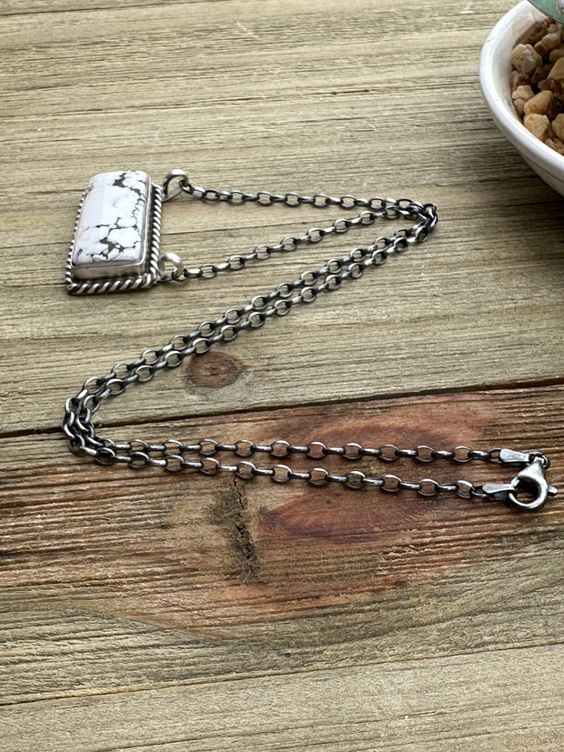 White Buffalo Bar Necklace