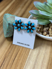 Kingman Turquoise Cluster Earrings