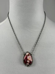 Dahlia Rose Oval  Necklace