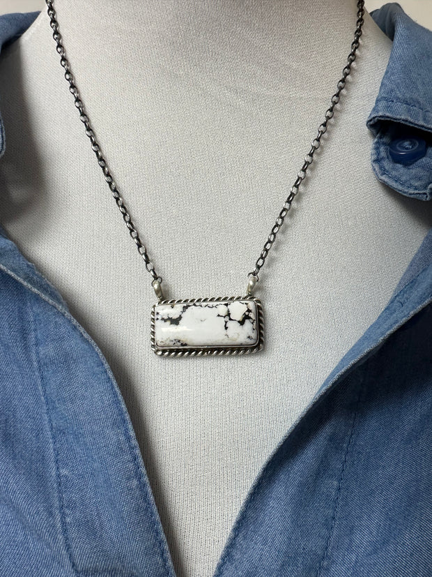 White Buffalo Bar Necklace