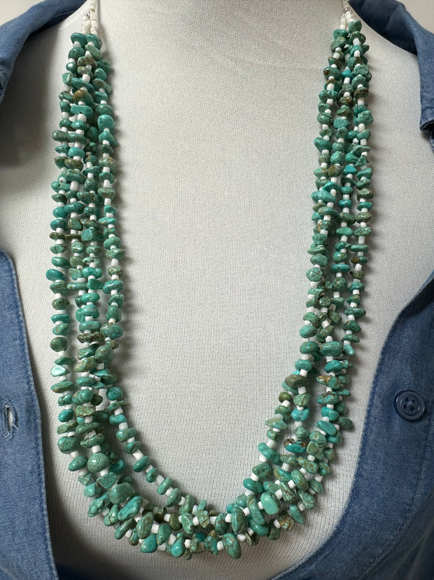 4 Strand Kingman Heishi Necklace