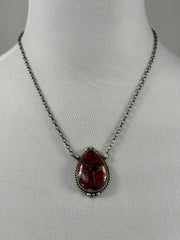Dahlia Rose Oval Necklace