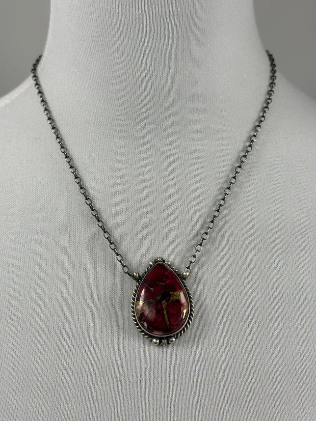 Dahlia Rose Oval Necklace