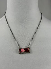 Dahlia Rose Bar Necklace