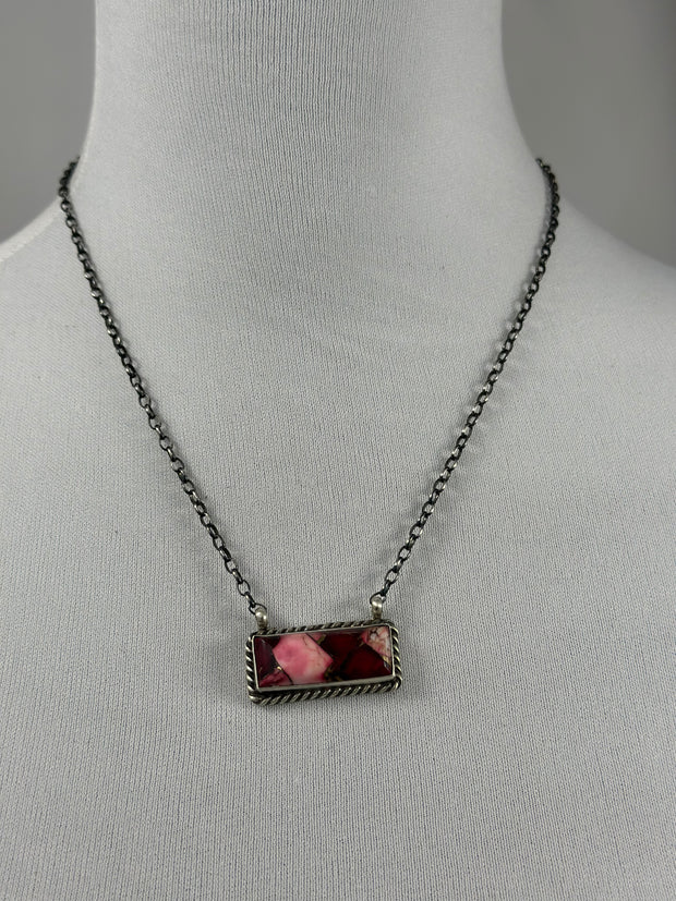 Dahlia Rose Bar Necklace