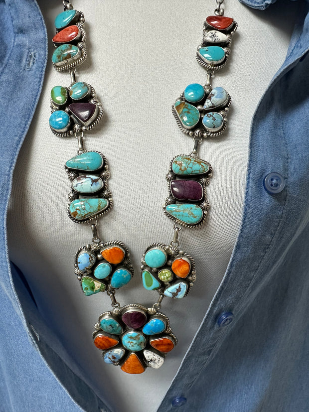 Multi Color Lariat Necklace