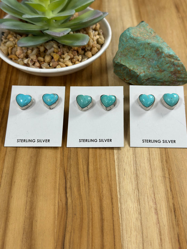 Kingman Navajo Heart Earrings